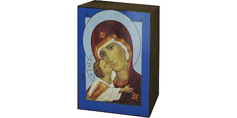 Quadro icona Madonna di Vladimir stampa su legno - 7 x 5,5 cm