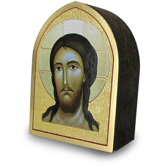 Quadro Volto di Gesù a forma di cuspide - 5,5 x 7,5 cm