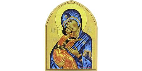 Quadro Madonna col Bambino a forma di cuspide - 10,6 x 14,5 cm 