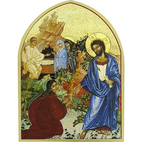 Quadro Resurrezione di Gesù a forma di cuspide - 10,6 x 14,5 cm