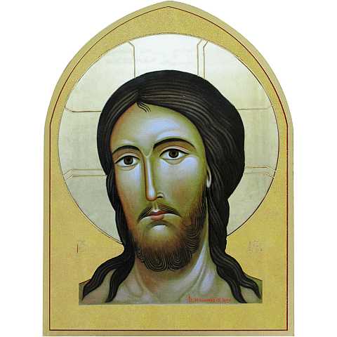 Quadro Volto di Gesù a forma di cuspide - 25 x 34 cm