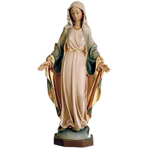 Madonna Miracolosa dipinta a mano in legno di acero - 25 cm