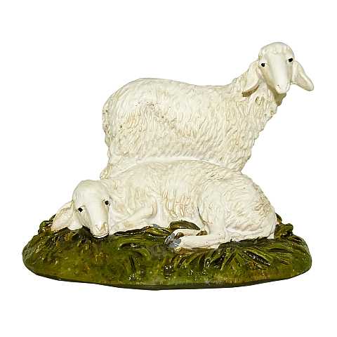 Statuine presepe: gruppo di 2 pecore linea Martino Landi per presepe da cm 10