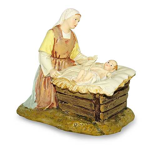 Statuine presepe: Madonna e Gesù Bambino linea Martino Landi per presepe da cm 12