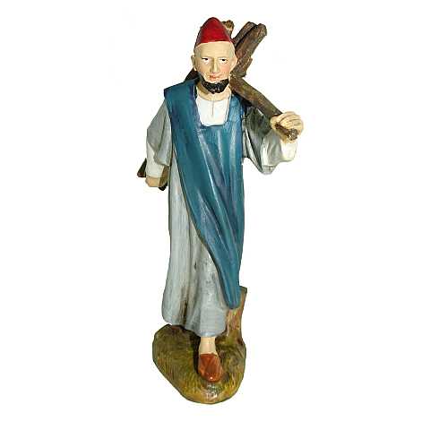 Statuine presepe:  Pastore con legna linea Martino Landi per presepe da cm 12