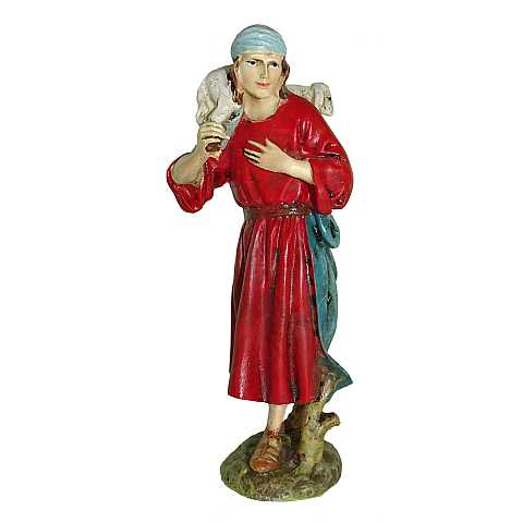 Statuine presepe: Pastore con agnello linea Martino Landi per presepio da cm 16