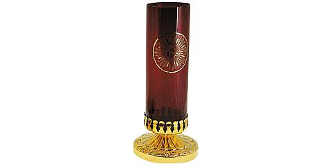 Portavetro per lampada del Santissimo in ottone dorato - Ø 15 x 9 cm