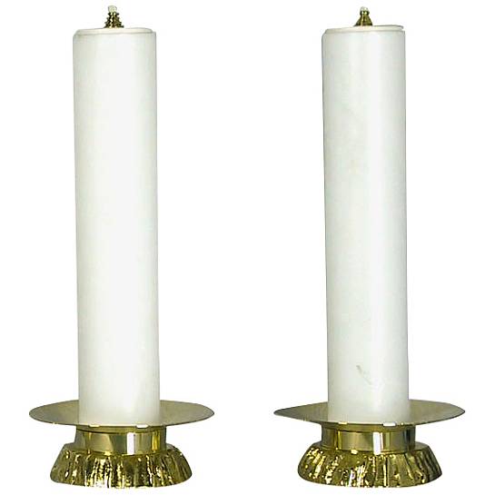coppia candelieri 647 con finte candele 4647CA - Ferrari & Arrighetti
