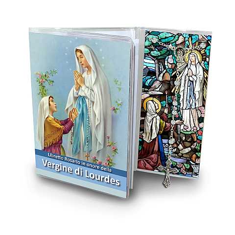 Libretto con rosario Madonna di Lourdes - italiano