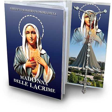 Libretto dedicato alla Madonna delle Lacrime (SiracusA con rosario classico 5 decine - italiano