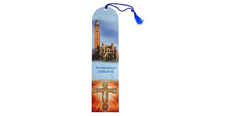 Segnalibro Cattedrale di Westminster con fiocchetto e preghiera in inglese - 5,5 x 22,5 cm