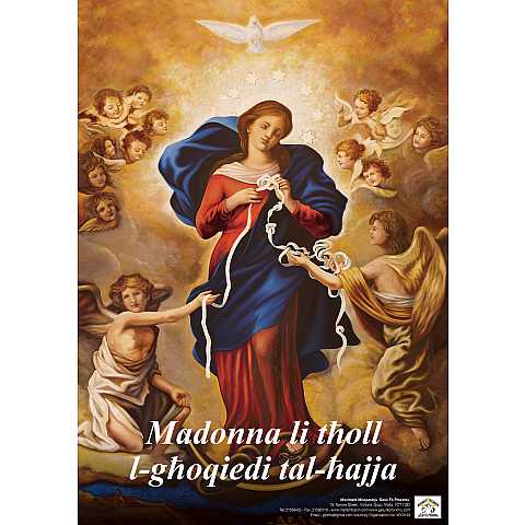 Poster Maria che scioglie i nodi con scritta in maltese - 30 x 42 cm
