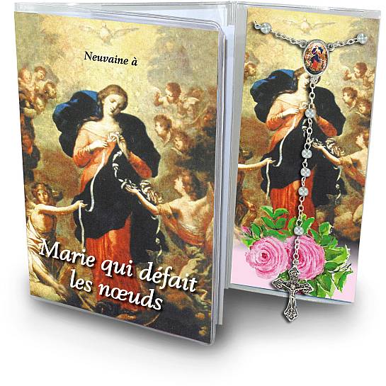Libretto Novena a Maria che scioglie i nodi con rosario - francese