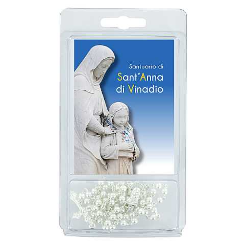 Rosario perlina bianca mm.4 con blister Sant Anna