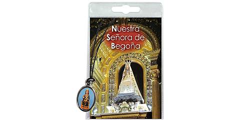 Medaglia Madonna di Begona con laccio e preghiera in spagnolo