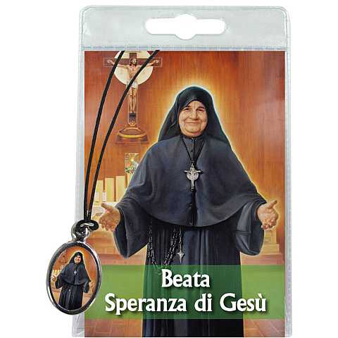 Medaglia Beata Speranza di Gesù con laccio e preghiera in italiano