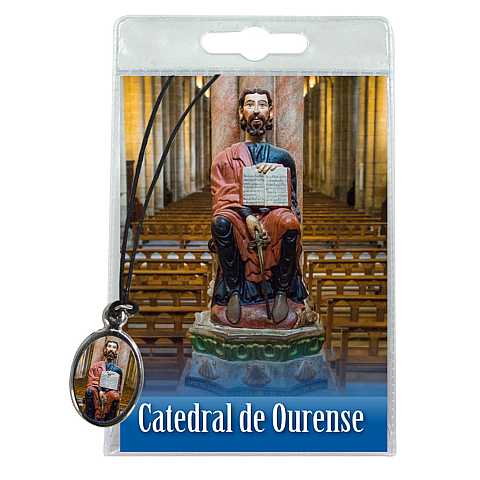 Medaglia Catedral de Ourense con laccio e preghiera in spagnolo