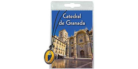 Medaglia Cattedrale di Granada con laccio e preghiera in spagnolo
