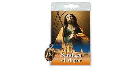 Medaglia San Giacomo il maggiore con laccio e preghiera in spagnolo