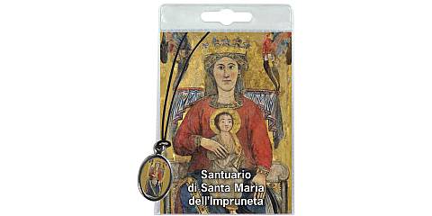 Medaglia Madonna di Impruneta con laccio e con preghiera in italiano