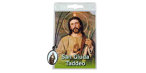 Medaglia San Giuda Taddeo con laccio e preghiera in italiano