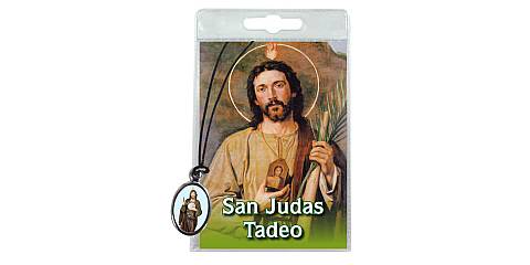Medaglia San Giuda Taddeo con laccio e preghiera in spagnolo