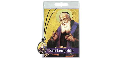 Medaglia San Leopoldo con laccio e preghiera in italiano
