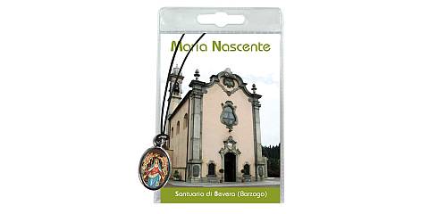 Medaglia santuario Santa Maria Nascente (BeverA con laccio e preghiera in italiano