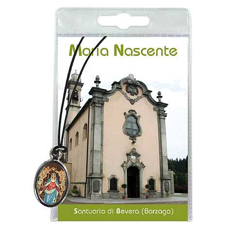 Medaglia santuario Santa Maria Nascente (BeverA con laccio e preghiera in italiano