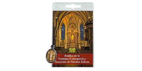 Medaglia Basilica de la Purisima Concepcion con laccio e preghiera in spagnolo
