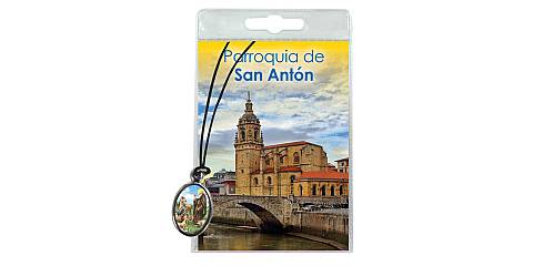 Medaglia Parrochia de San Anton con laccio e preghiera in spagnolo