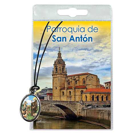 Medaglia Parrochia de San Anton con laccio e preghiera in spagnolo