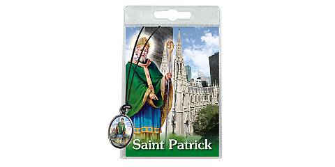 Medaglia Saint Patrick con laccio e preghiera in inglese
