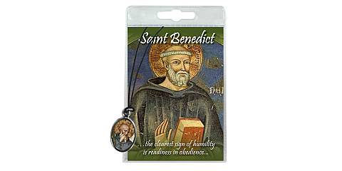 Medaglia San Benedetto con laccio e preghiera in inglese