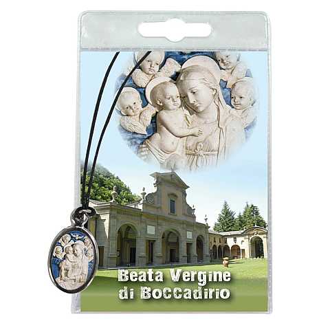 Medaglia Beata Vergine di Boccadirio con laccio e preghiera in italiano