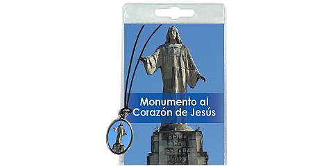 Medaglia Sacro Cuore di Gesù con laccio e preghiera in spagnolo