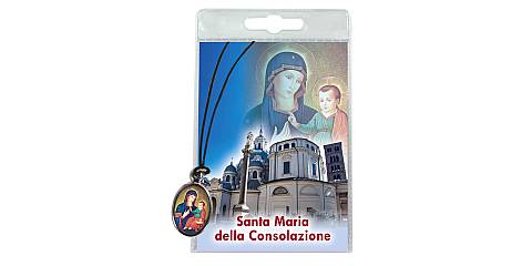 Medaglia Santa Maria della Consolazione con laccio e preghiera in italiano