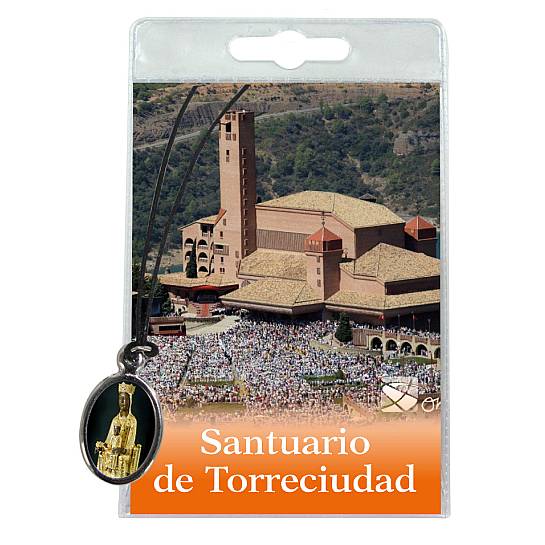 Medaglia Santuario de Torreciudad con laccio e preghiera in spagnolo
