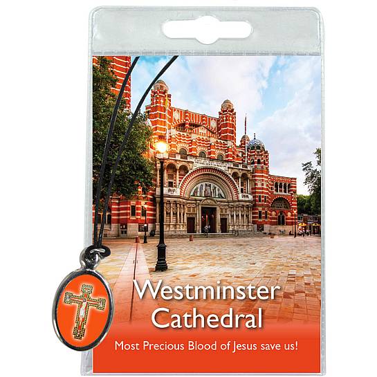 Medaglia Crocifisso della Cattedrale di Westminster con laccio e preghiera in inglese