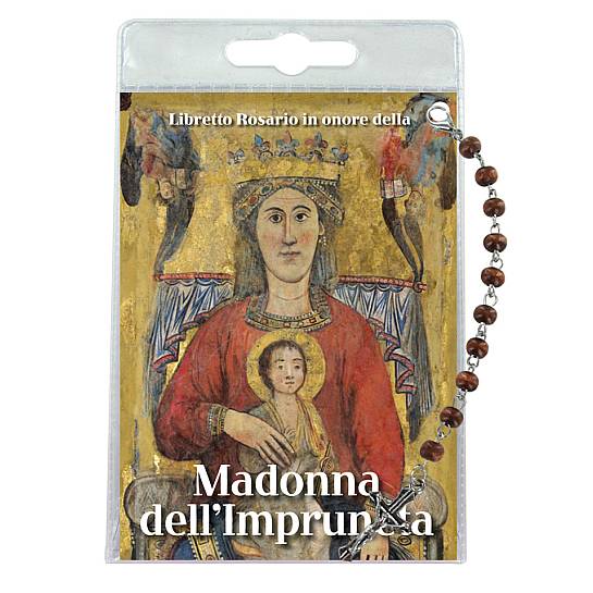 Decina della Madonna dell'Impruneta con blister trasparente e preghiera	