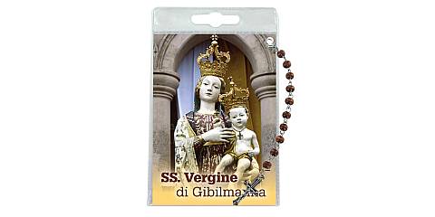 Decina della Madonna di Gibilmanna con blister trasparente e preghiera	