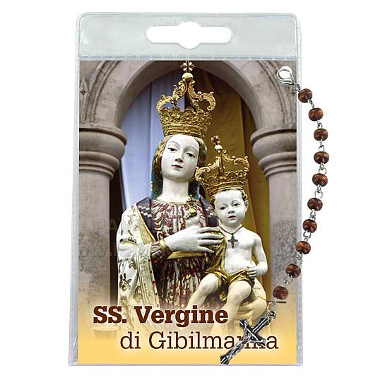 Decina della Madonna di Gibilmanna con blister trasparente e preghiera	