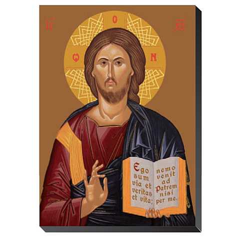 Icona Cristo con libro aperto da tavolo - 9,5 x 6,3 cm