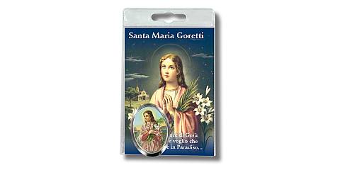 Calamita di Santa Maria Goretti, in blister trasparente con preghiera, testi in italiano