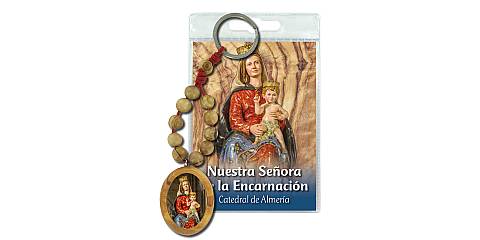Portachiavi Catedral de Almeria con decina in ulivo e preghiera in spagnolo