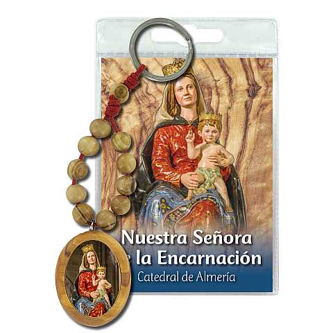 Portachiavi Catedral de Almeria con decina in ulivo e preghiera in spagnolo