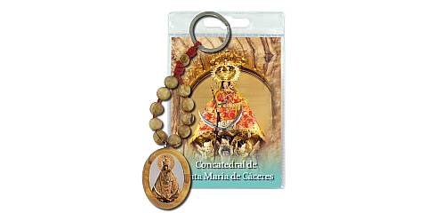 Portachiavi Concatedral de Caceres) con decina in ulivo e preghiera in spagnolo