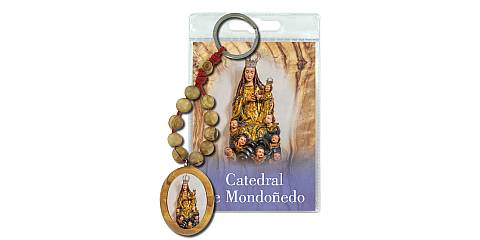 Portachiavi Catedral de Mondonedo con decina in ulivo e preghiera in spagnolo