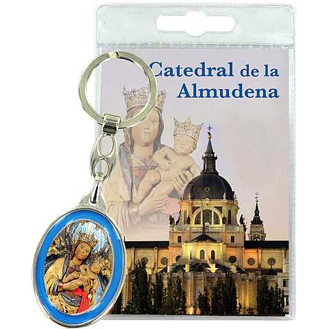 Portachiavi Madonna di Almudena con preghiera in spagnolo