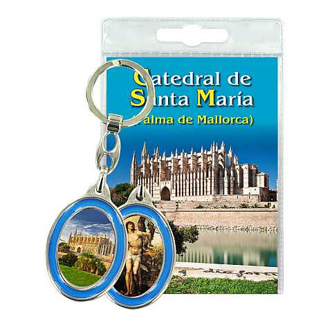 Portachiavi doppio San Sebastiano (cattedrale Palma Maiorca) con preghiera in spagnolo